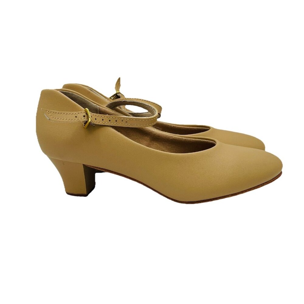 Theatricals Shoes Womens Size 7 M Brown Mary Jane Heels Comfort Buckle Pumps